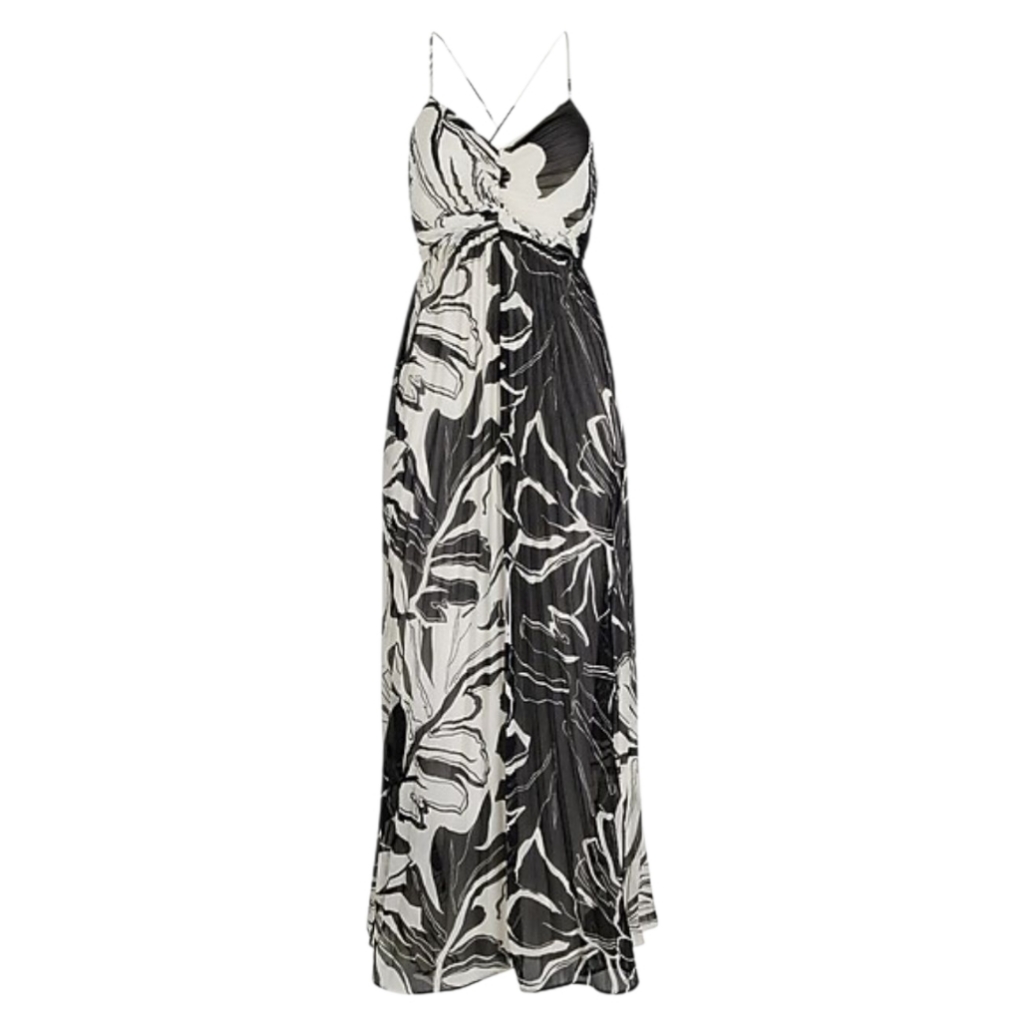 Express Monochrome Floral Maxi Dress